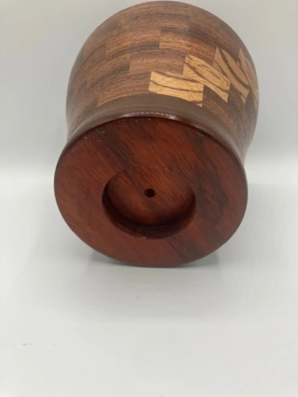 Wooden Bowl / Vase Handcrafted Slant Style Design of Segmented‎ Wood 5.5